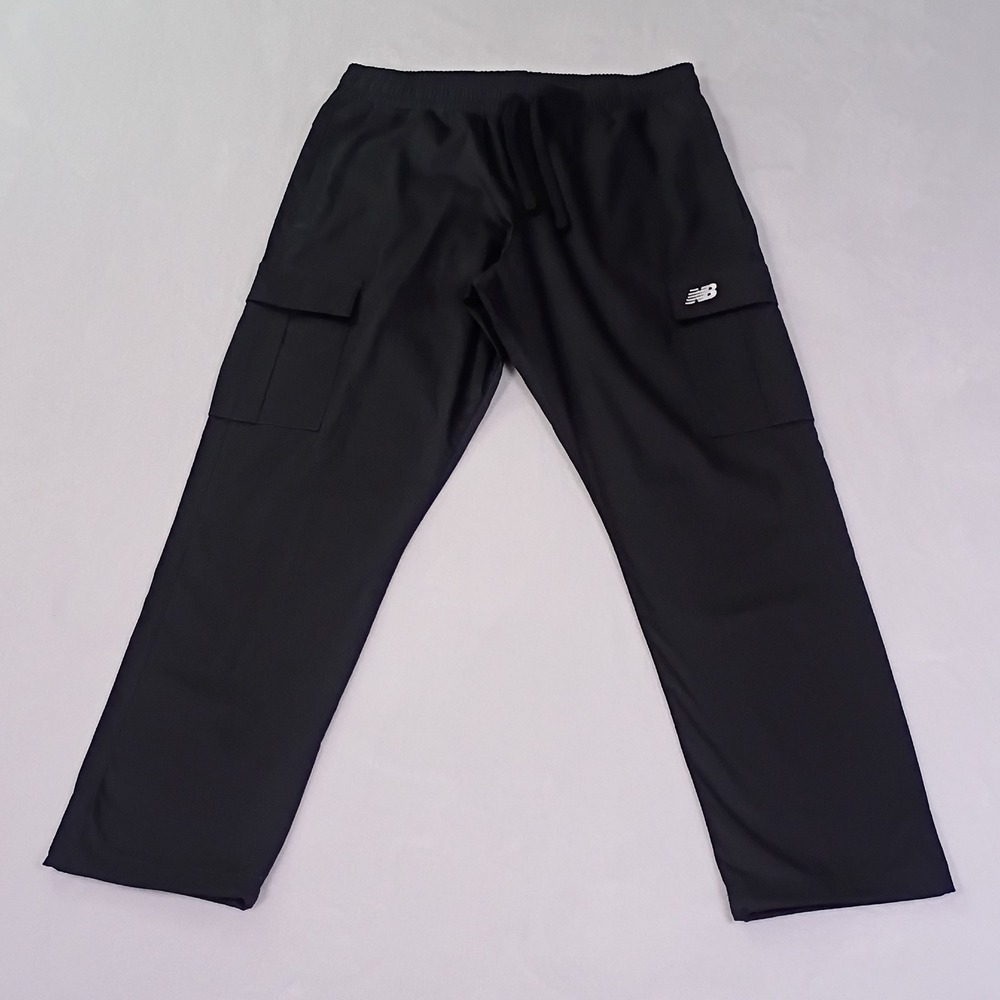 New Balance Mens L Cargo Pants Black Standard Fit Cotton Stretch MP33604 NWT - Picture 3 of 13
